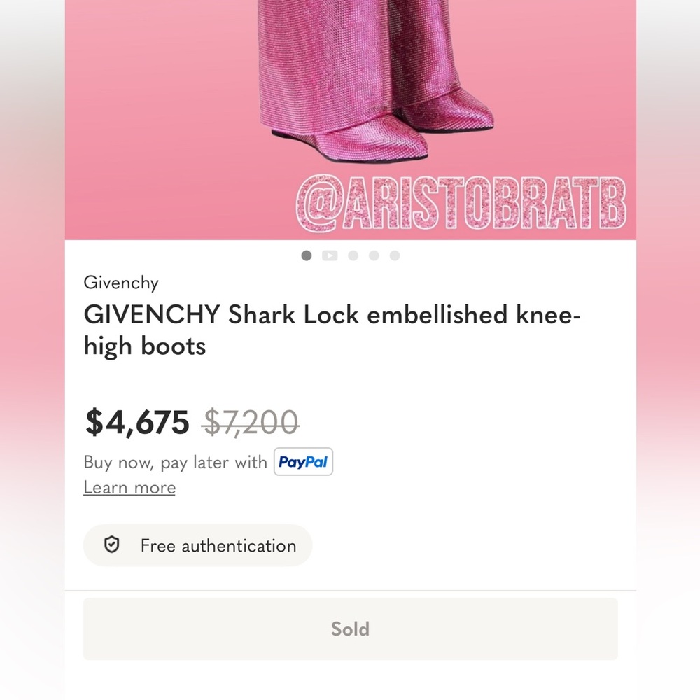 Brand New Givenchy Glittery Pink Shark Lock Boots - Picture 8 of 9